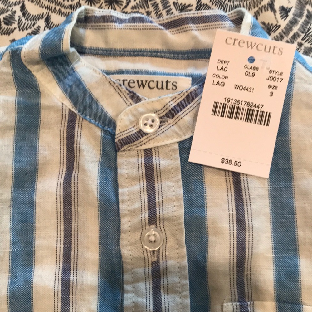 Crewcuts striped linen shirt Sz 3